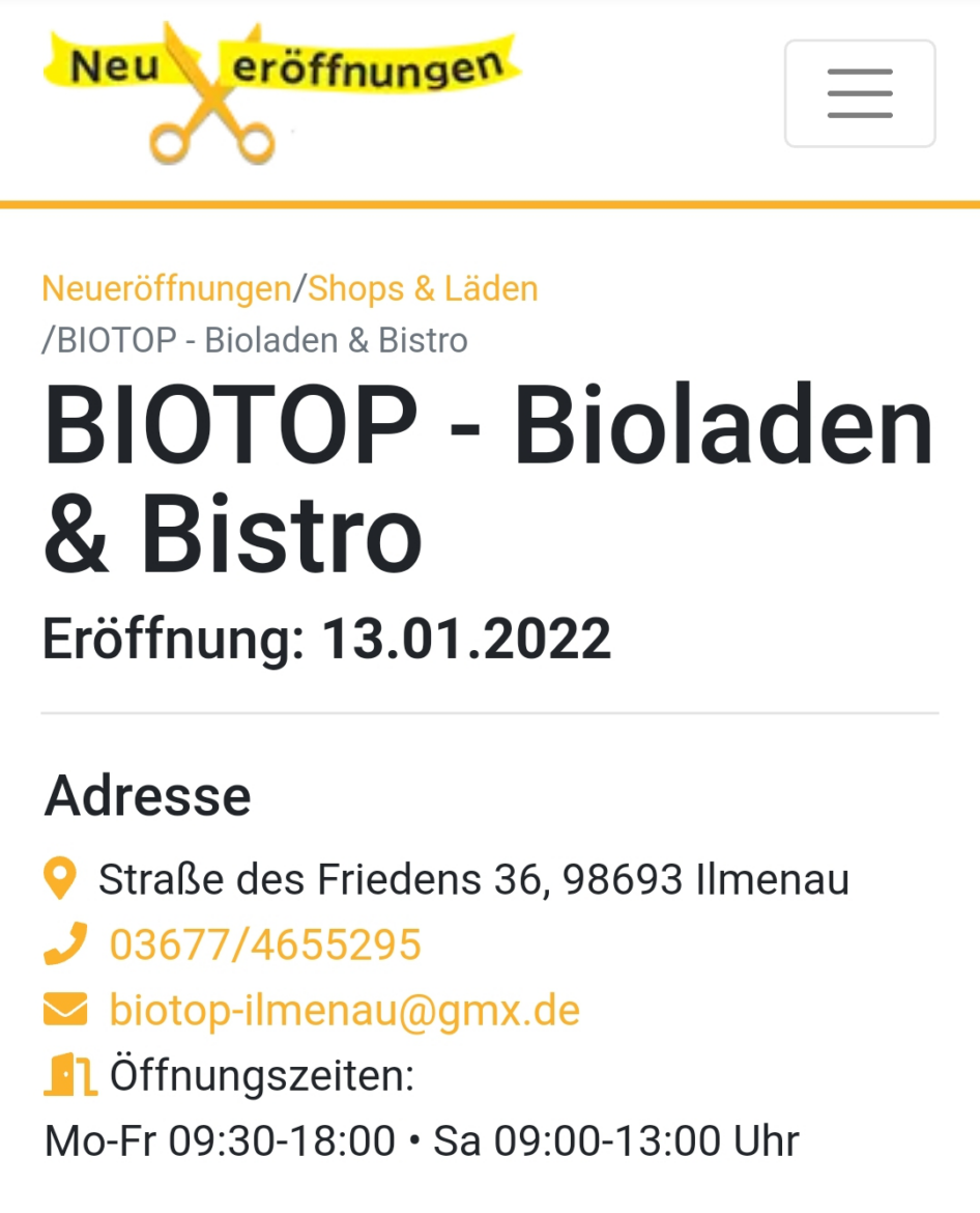  BIOTOP – Bioladen & Bistro